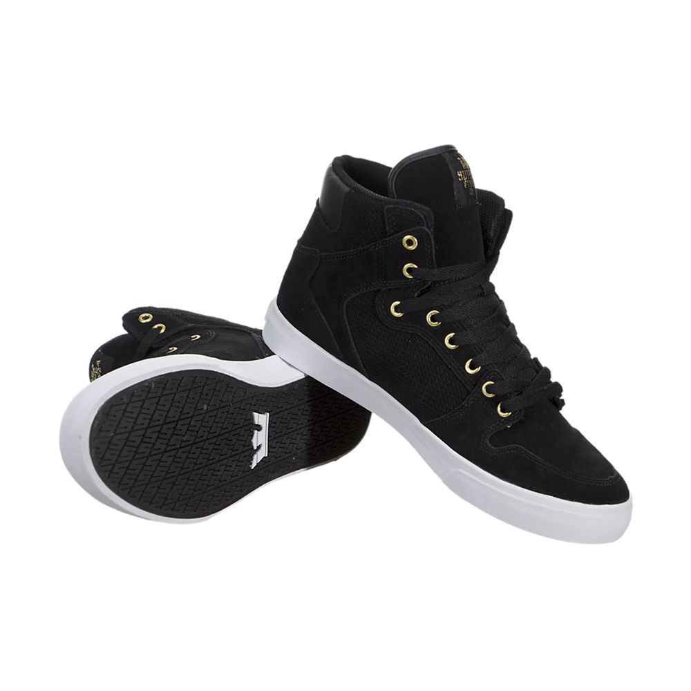 Baskets Montantes Supra Vaider Noir Black/Gold-White Homme | VSG-62975658